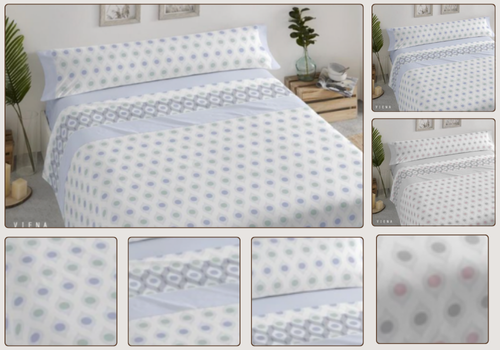 Juego de Sábanas Franela Algodón Estampado Viena