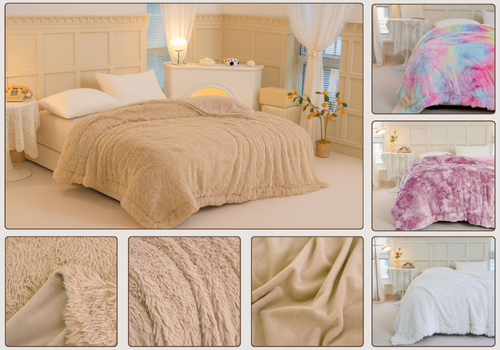 Manta Pelo Largo Suave Colores Claros