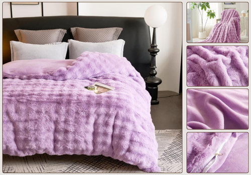 Manta de Pelo Suave con Cremallera Utilizable como Funda Nórdica