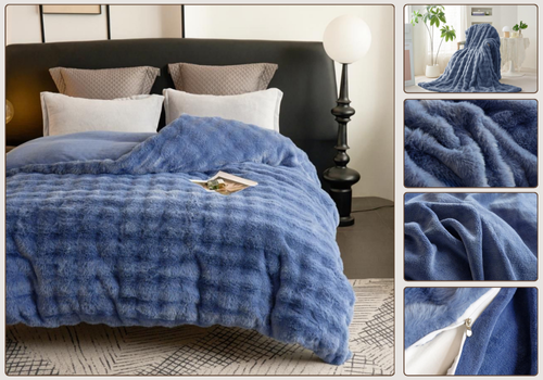 Manta de Pelo Suave con Cremallera Utilizable como Funda Nórdica