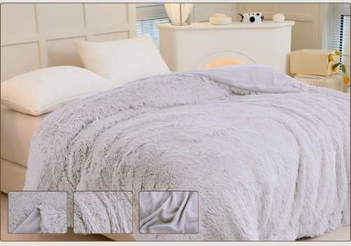 Manta Pelo Largo Suave Colores Oscuros