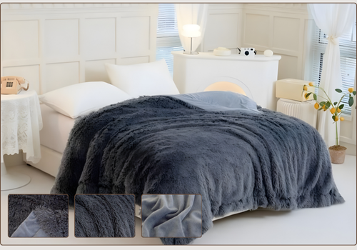 Manta Pelo Largo Suave Colores Oscuros