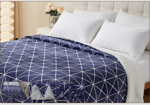 Manta Borreguito Suave Estampado Geométrico