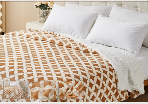 Manta Borreguito Suave Estampado Geométrico