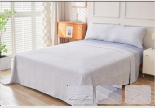 Juego de Sábanas de Coralina Liso y Mariposas