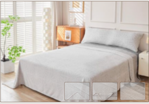 Juego de Sábanas de Coralina Liso y Mariposas