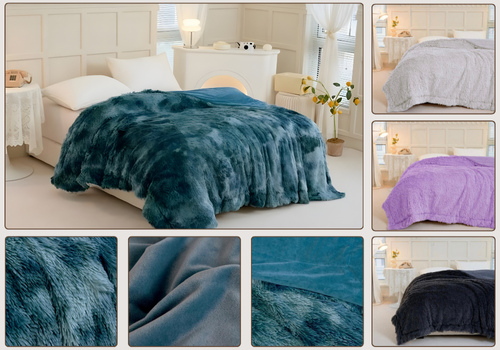 Manta Pelo Largo Suave Colores Oscuros