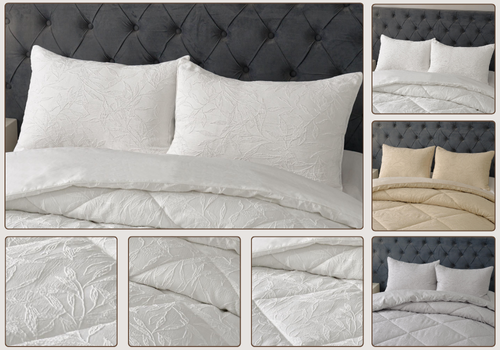 Edredón Hojas con 2 Fundas de Almohada