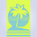 TOALLA DE PLAYA ALGODÓN ESTAMPADO PALMERA